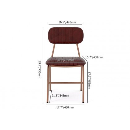 HMR Modern Dining Chairs with Faux Leather Upholstery (Set of 2) - Wine Red