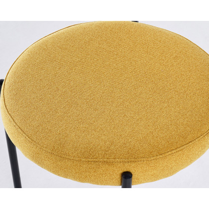 HMR - Modern Linen Upholstered Dining Chairs (Set of 2) in Yellow