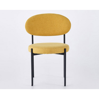 HMR - Modern Linen Upholstered Dining Chairs (Set of 2) in Yellow