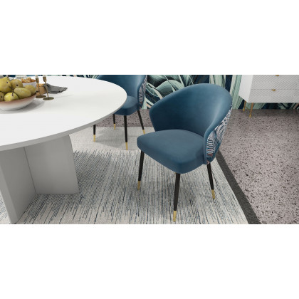 HMR Modern Dining Chairs with Velvet Upholstery - Greenish Blue, 1-Piece
