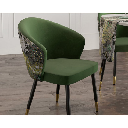 HMR Modern Dining Chairs with Velvet Upholstery - Green, 1-Piece