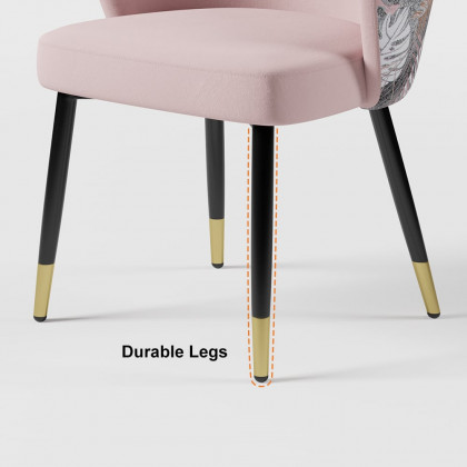HMR Modern Dining Chairs with Velvet Upholstery - Pink, 1-Piece