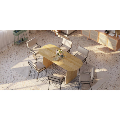 HMR - Industrial Upholstered PU Leather Dining Chair (Set of 2) in White