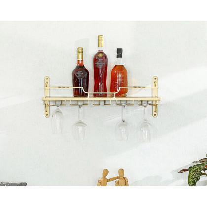 HMR - Nordic Wall Mounted Wine Rack Glass Rack in Gold