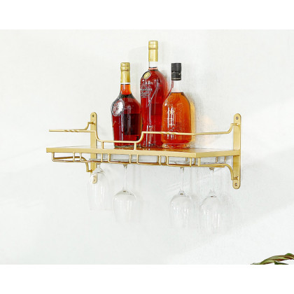 HMR - Nordic Wall Mounted Wine Rack Glass Rack in Gold