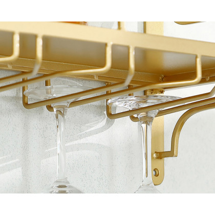 HMR - Nordic Wall Mounted Wine Rack Glass Rack in Gold