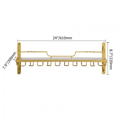 HMR - Nordic Wall Mounted Wine Rack Glass Rack in Gold
