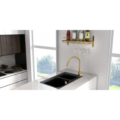 HMR - Nordic Wall Mounted Wine Rack Glass Rack in Gold