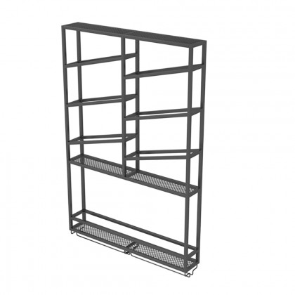 HMR Industrial Wall Mounted Wine Rack with Bottle Rack - Black