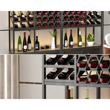 HMR - Industrial Standing Glass Wine Rack in Left Side