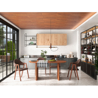 HMR - Industrial Standing Glass Wine Rack in Left Side