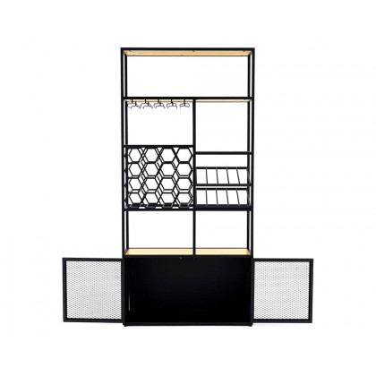 HMR - Industrial Standing Glass Wine Rack in Left Side