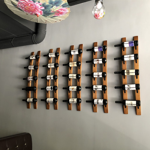 HMR - Wooden Wall Wine Rack in Natural