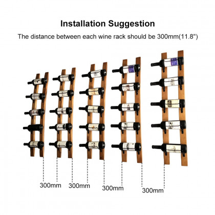 HMR - Wooden Wall Wine Rack in Natural