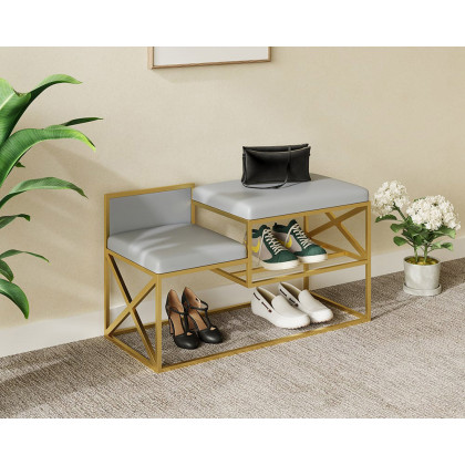 HMR - Modern Bench with PU Leather Upholstered