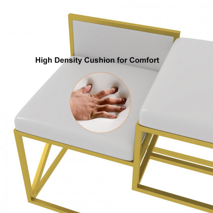 HMR Modern Bench with PU Leather Upholstered - Gray