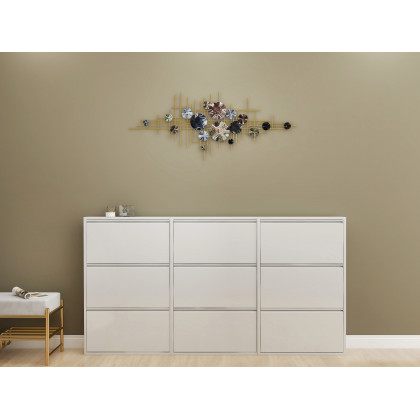 HMR - Velvet Shoe Storage Bench with Coat Tree 39" in Gray