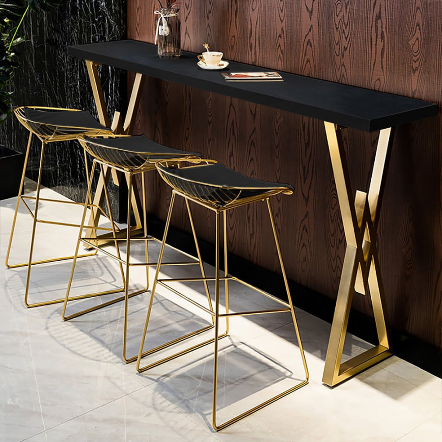 HMR Modern 63" Rectangular Dining Table for Breakfast Nook - Black