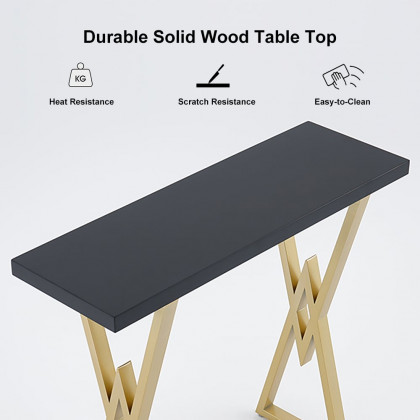HMR Modern 63" Rectangular Dining Table for Breakfast Nook - Black