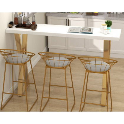 HMR Modern 55" Rectangular Dining Table for Breakfast Nook - White