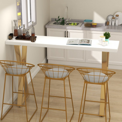 HMR Modern 47" Rectangular Dining Table for Breakfast Nook - White