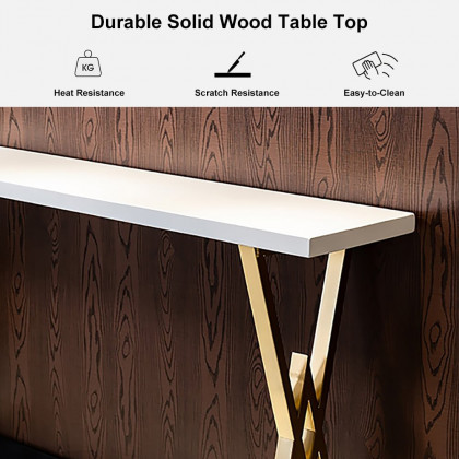 HMR Modern 47" Rectangular Dining Table for Breakfast Nook - White