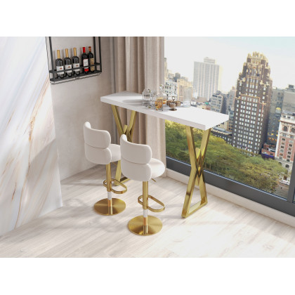 HMR Modern 47" Rectangular Dining Table for Breakfast Nook - White