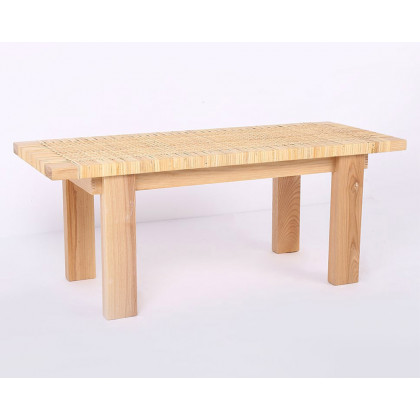HMR - Farmhouse Woven Rattan Entryway Bench in Natural