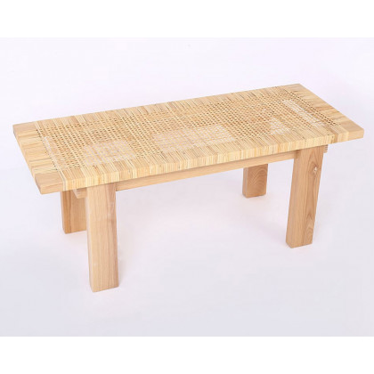 HMR - Farmhouse Woven Rattan Entryway Bench in Natural