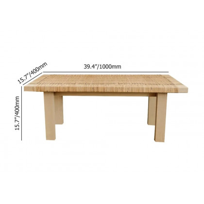 HMR - Farmhouse Woven Rattan Entryway Bench in Natural