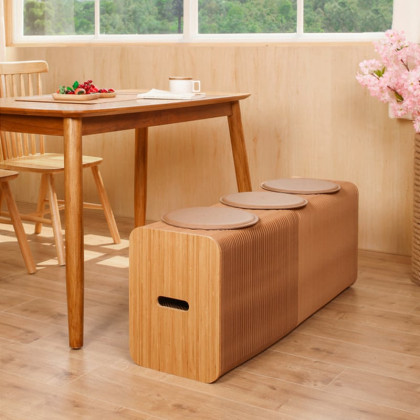 HMR - Farmhouse Extension-Type Dining Bench in Natural
