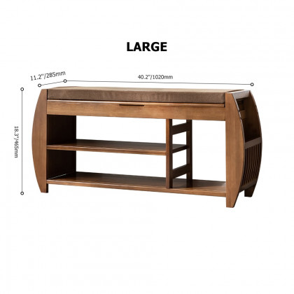 HMR Shoe Storage Rack - Brown, Large