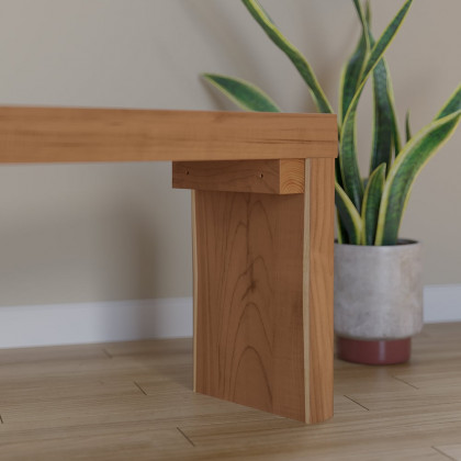 HMR - Retro Bench Entryway Bench with Metal Legs in Natural
