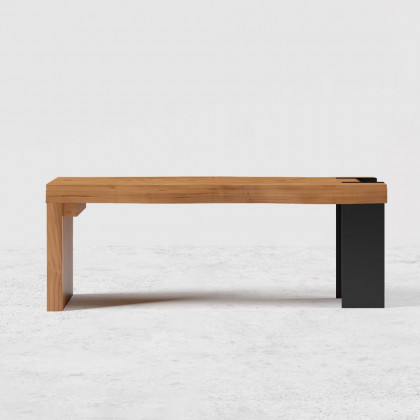 HMR - Retro Bench Entryway Bench with Metal Legs in Natural