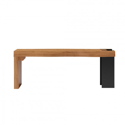 HMR - Retro Bench Entryway Bench with Metal Legs in Natural