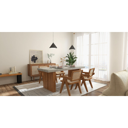 HMR - Retro Bench Entryway Bench with Metal Legs in Natural
