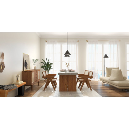 HMR - Retro Bench Entryway Bench with Metal Legs in Natural