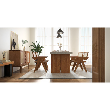 HMR - Retro Bench Entryway Bench with Metal Legs in Natural