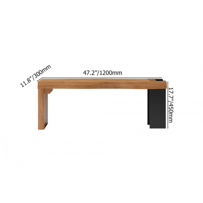 HMR - Retro Bench Entryway Bench with Metal Legs in Natural
