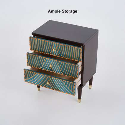 HMR Novel Cabinet with 3-Drawer - Brown, Small