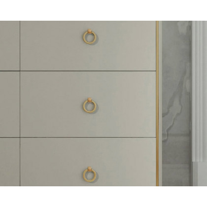 HMR - 9-Drawer Bedroom Dresser for Storage in 63"W, Champagne and Gold