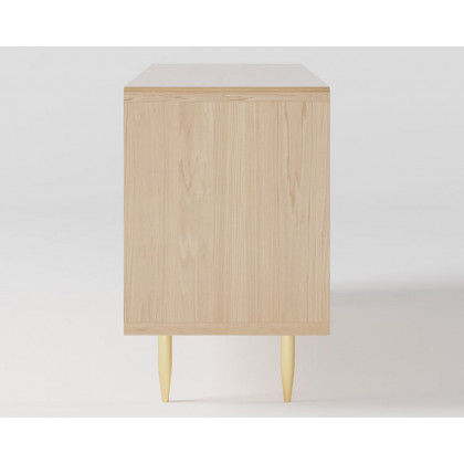 HMR - Dresser with 6 Drawers Rattan Woven in 53"W, Natural, Gold