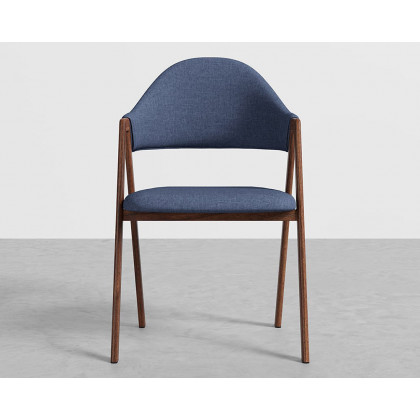 HMR Modern Dining Chairs with Linen Upholstery - Blue, 2-Pieces