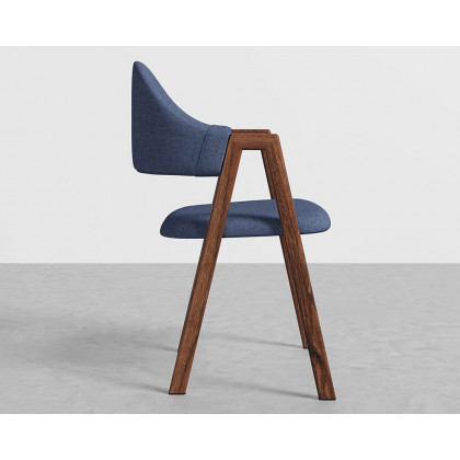 HMR Modern Dining Chairs with Linen Upholstery - Blue, 2-Pieces