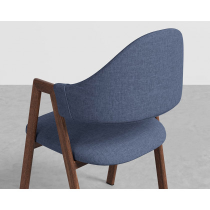 HMR Modern Dining Chairs with Linen Upholstery - Blue, 2-Pieces