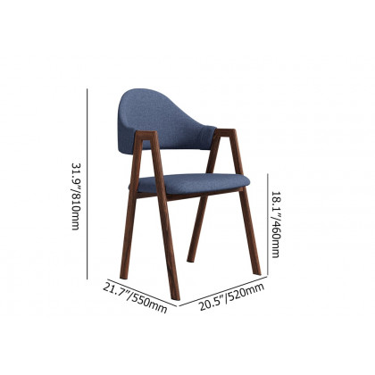 HMR Modern Dining Chairs with Linen Upholstery - Blue, 2-Pieces