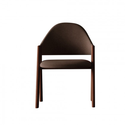HMR Modern Dining Chairs with Linen Upholstery - Brown, 2-Pieces