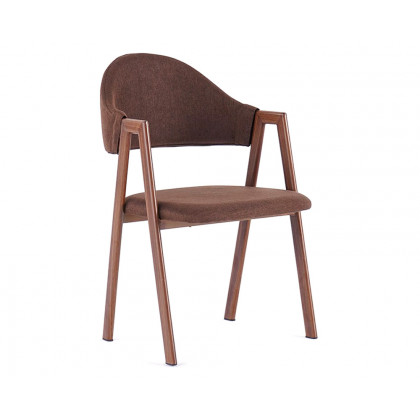 HMR Modern Dining Chairs with Linen Upholstery - Brown, 2-Pieces