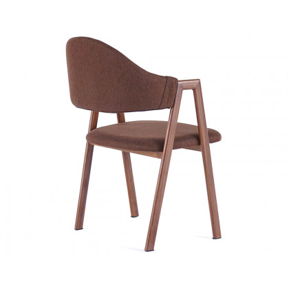 HMR Modern Dining Chairs with Linen Upholstery - Brown, 2-Pieces