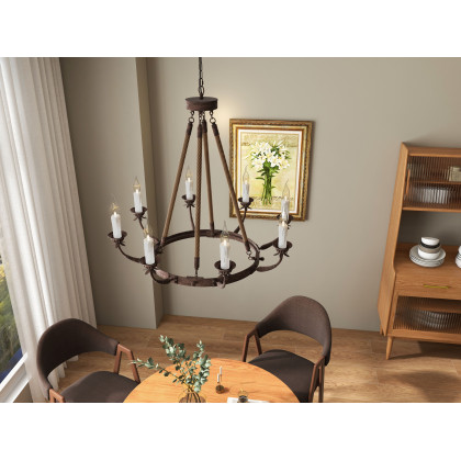 HMR Modern Dining Chairs with Linen Upholstery - Brown, 2-Pieces
